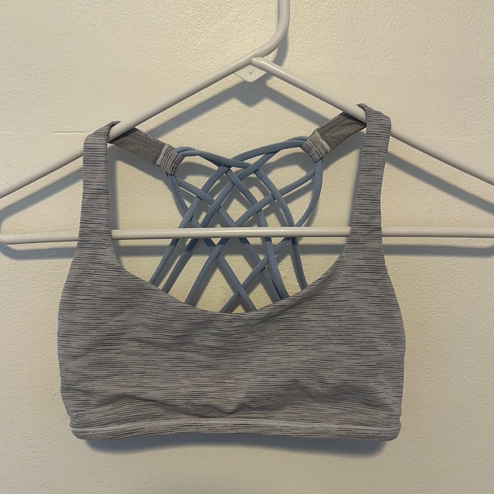 Lululemon Athletica Gray Strappy Sports Bra